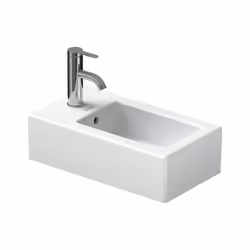 Lavabo a mano Duravit Vero in ceramica sanitaria 250x450x145 mm con troppopieno, con foro per rubinetto da banco 1 foro per i ...