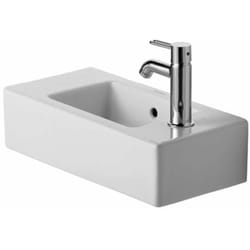 Duravit - Vero - Lavamani 50x25 cm, 1 foro per miscelatore a dx, bianco alpino 0703500008