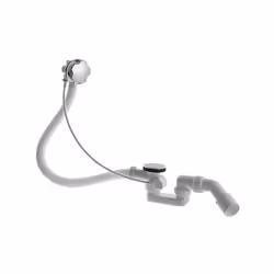 Duravit 1 x set di scarico e troppopieno per vasche da bagno per scarico laterale Colore: cromo Lunghezza cavo bowden: 530 mm ...