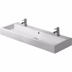 Duravit Vero 1 x lavabo Montato a parete 1200x470x175 mm 2 aeratori per rubinetti Con troppopieno, con banco fori per rubinet ...