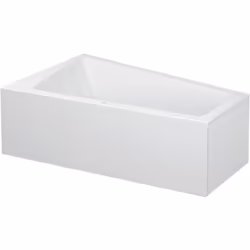Duravit Paiova 1 x Vasche da bagno su misura ad angolo a sinistra con rivestimento in acrilico sagomato con piedistallo 1700  ...