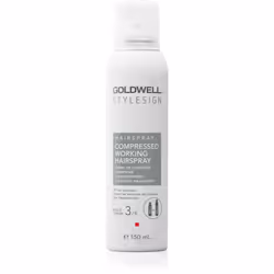 La lacca per capelli Goldwell StyleSign consente di fissare l’acconciatura a lungo e di garantire così il massimo controllo s ...