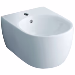 Bidet Sospeso Geberit iCon 234000000, in vetrochina, colore bianco, 35.5 cm larghezza, 54 cm lunghezza, 23.5 cm altezza Carat ...