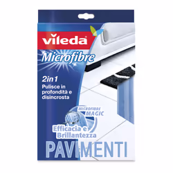 Vileda Panno Microfibre Pavimenti 50x40cm 1pz, Panno lavatutto per mop, Blu, Microfibra, Nylon, Poliestere, 1 pz, 500 mm, 400 ...