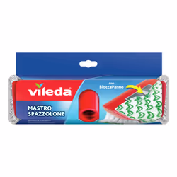 Vileda MastroSpazzolone Ricambio, Testa del mocio, Rosso, Bianco, Cotone, Plastica, 1 pz, 220 g, 268 mm