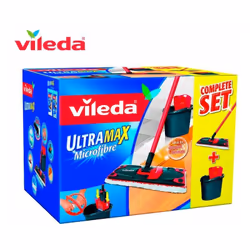 Vileda Ultramax Mop Set, Secco e bagnato, Nero, Rosso, Scatola, 1,8 kg