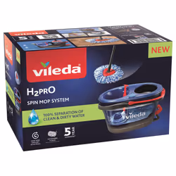 Vileda 4023103254237, Microfibra, Laminato, Piastrelle, Vinile, Bagnato, 6000 ml, Nero, Blu, Rosso, 490 mm