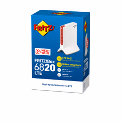 FRITZ!Box 6820 LTE (v3) INT router wireless Gigabit Ethernet Banda singola (2.4 GHz) 4G Rosso, Bianco - Vista aggiuntiva 4