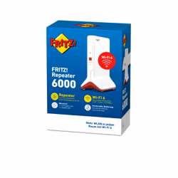 FRITZ!Repeater 6000 router wireless Ethernet Banda tripla (2.4 GHz/5 GHz/5 GHz) Rosso, Bianco - Vista aggiuntiva 4