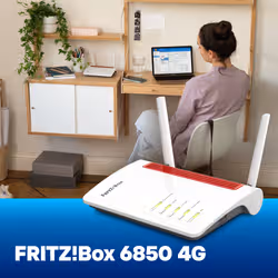 Box FRITZ! 6850 4G International router wireless Gigabit Ethernet Dual-band (2.4 GHz/5 GHz) Bianco - Vista aggiuntiva 5