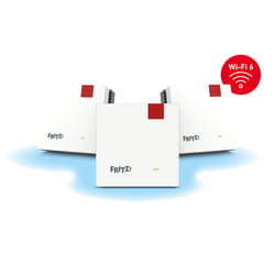 FRITZ! Mesh Set FRITZMESH SET 1600 3-PACK EDITION INTERNATIONAL Dual-band (2.4 GHz/5 GHz) Wi-Fi 6 (802.11ax) Rosso, Bianco Interno