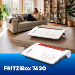 Box FRITZ 7630 EDITION INTERNATIONAL router wireless 2.5 Gigabit Ethernet Dual-band (2.4 GHz/5 GHz) Bianco, Rosso - Vista aggiuntiva 6