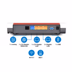 Box FRITZ! 4630 International router wireless 2.5 Gigabit Ethernet Dual-band (2.4 GHz/5 GHz) Bianco - Vista aggiuntiva 2