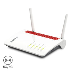 Box AVM 6850 5G v2 International router wireless Gigabit Ethernet Dual-band (2.4 GHz/5 GHz) Bianco, Rosso