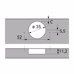 Hettich 73913 guida di scorrimento e rotella per cassetto