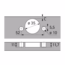 Hettich 48059 guida di scorrimento e rotella per cassetto