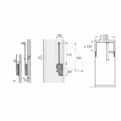 Hettich 9079885 guida di scorrimento e rotella per cassetto