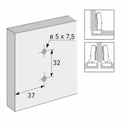 Hettich 9075066 guida di scorrimento e rotella per cassetto