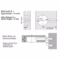 Hettich 13116 guida di scorrimento e rotella per cassetto
