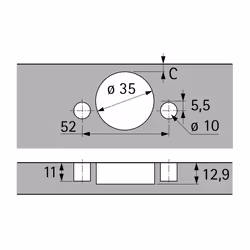 Hettich 9091772 guida di scorrimento e rotella per cassetto