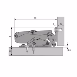 Hettich 9239784 guida di scorrimento e rotella per cassetto