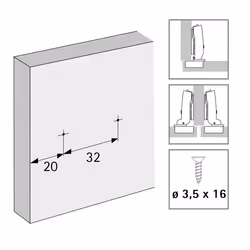 Hettich 9117341 guida di scorrimento e rotella per cassetto
