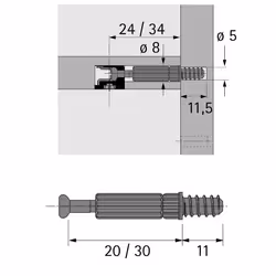 Hettich 20056 giravite e bullone 200 pz Vite