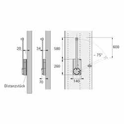 Hettich 9079716 guida di scorrimento e rotella per cassetto 10 kg