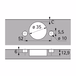 Hettich 9073670 guida di scorrimento e rotella per cassetto