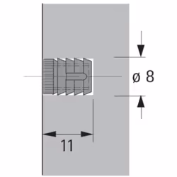 Hettich 40005 guida di scorrimento e rotella per cassetto 11 mm