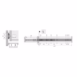 Hettich 41357 guida di scorrimento e rotella per cassetto 60 kg 300 mm