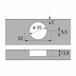 Hettich 9073606 guida di scorrimento e rotella per cassetto