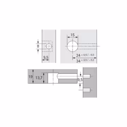 Hettich 71950 guida di scorrimento e rotella per cassetto
