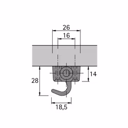 Hettich 72266 guida di scorrimento e rotella per cassetto