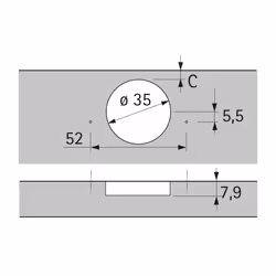Hettich 9094270 guida di scorrimento e rotella per cassetto