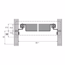 Hettich 74862 guida di scorrimento e rotella per cassetto 6 kg