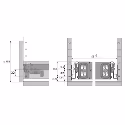 Hettich 74863 guida di scorrimento e rotella per cassetto 25 kg