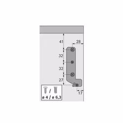 Hettich 79397 guida di scorrimento e rotella per cassetto