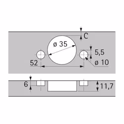 Hettich 9099603 guida di scorrimento e rotella per cassetto
