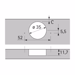 Hettich 9099610 guida di scorrimento e rotella per cassetto