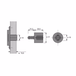 Hettich 9080758 guida di scorrimento e rotella per cassetto