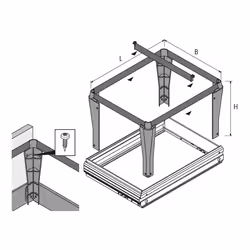 Hettich 9039924 guida di scorrimento e rotella per cassetto