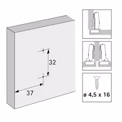 Hettich 9071575 guida di scorrimento e rotella per cassetto