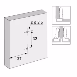 Hettich 9071670 guida di scorrimento e rotella per cassetto
