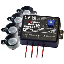Kemo - M094 Repellente per martore ad ultrasuoni con protezione ottica, altoparlanti remoti 1 pz.