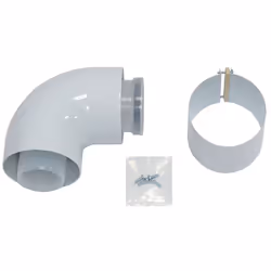 Gomito Vaillant 87° Curva con fascette 87 gradi potere calorifico condotto aria/scarico gas PP 60/100 mm
