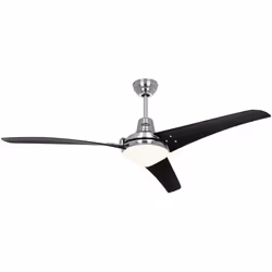 CasaFan Mirage BN-SW, Ventilatore domestico con pale, Nero, Cromo, Soffitto, Plastica, 58,3 dB, 32 m³
