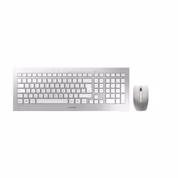 CHERRY DW 8000, Full-size (100%), Wireless, RF Wireless, QWERTY, Argento, Bianco, Mouse incluso
