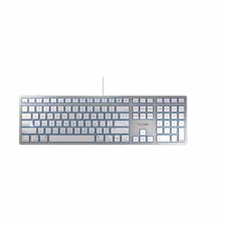 CHERRY KC 6000 SLIM FOR MAC, Full-size (100%), Cablato, USB, QWERTY, Argento