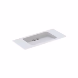 Lavabo Geberit ONE 1x Lavabo Geberit ONE design galleggiante Tinta fuoco smalto speciale KeraTect/ bianco con troppopieno nas ...